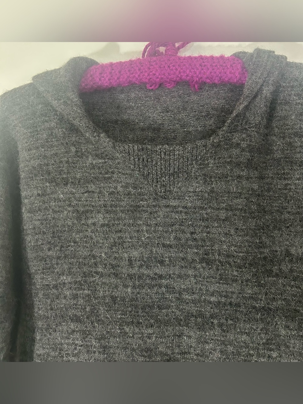 Paka Women’s Handmade Alpaca Hooded Pullover Sweater, Charcoal Gray Medium/Large - Picture 3 of 16